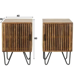 Wes Set aus 2 Nachttischen 40x30 cm - Mangoholz sand