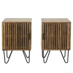 Wes Set aus 2 Nachttischen 40x30 cm - Mangoholz sand