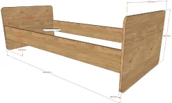 Wickelkommode Sammie - 60x120cm - 90x200cm - Eiche Dekor