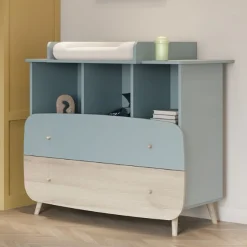 Wickeltisch für Kommode Firmiana | 96 x 71,7 x 11,5 cm | Blau