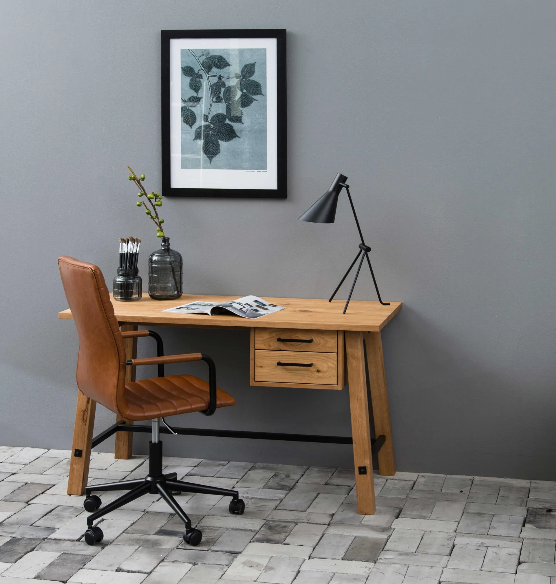 Emob Windsor Bürostuhl - verstellbar - Kunstleder cognac