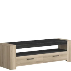 CBA Wohnzimmer Shane-Kronberg Eiche/Sidewalk schwarz