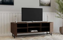Wood TV-Ständer | METALLRAHMEN | Walnuss