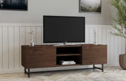 Wood TV-Ständer | METALLRAHMEN | Walnuss