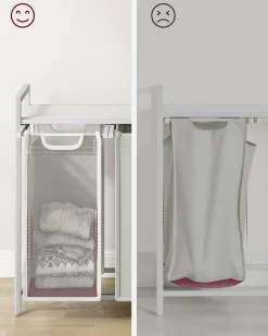 Vasagle Wäschekorb mit Regal Polly | Drei Fächer | 92,5 x 33 x 72 cm |