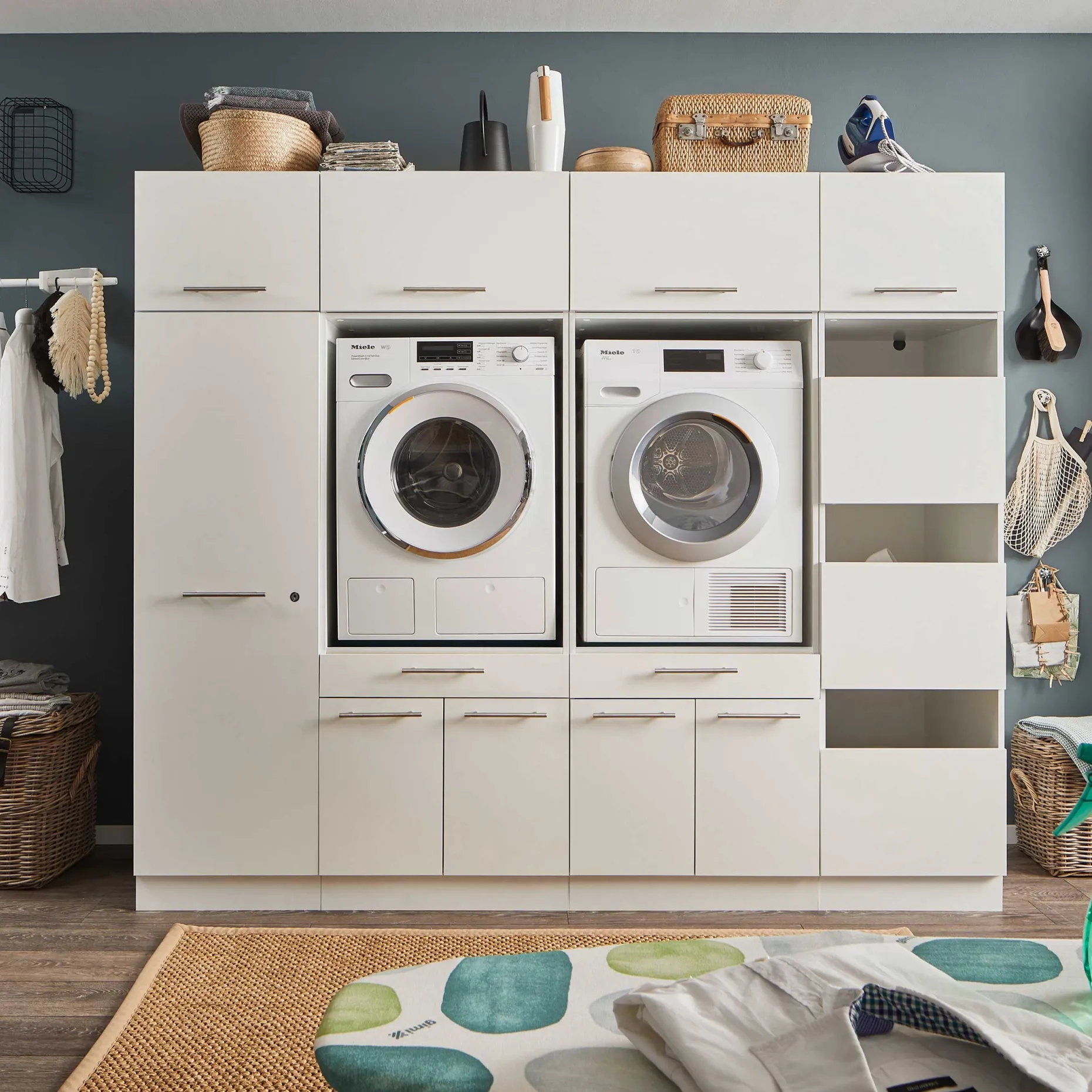 Wäscheschrank Laundreezy | 68 x 68 x 162 cm | Weiß