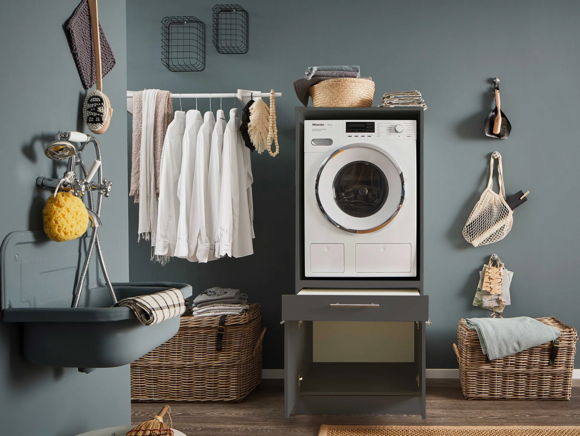 Wäscheschrank Laundreezy | 68 x 68 x 162 cm | Anthrazit