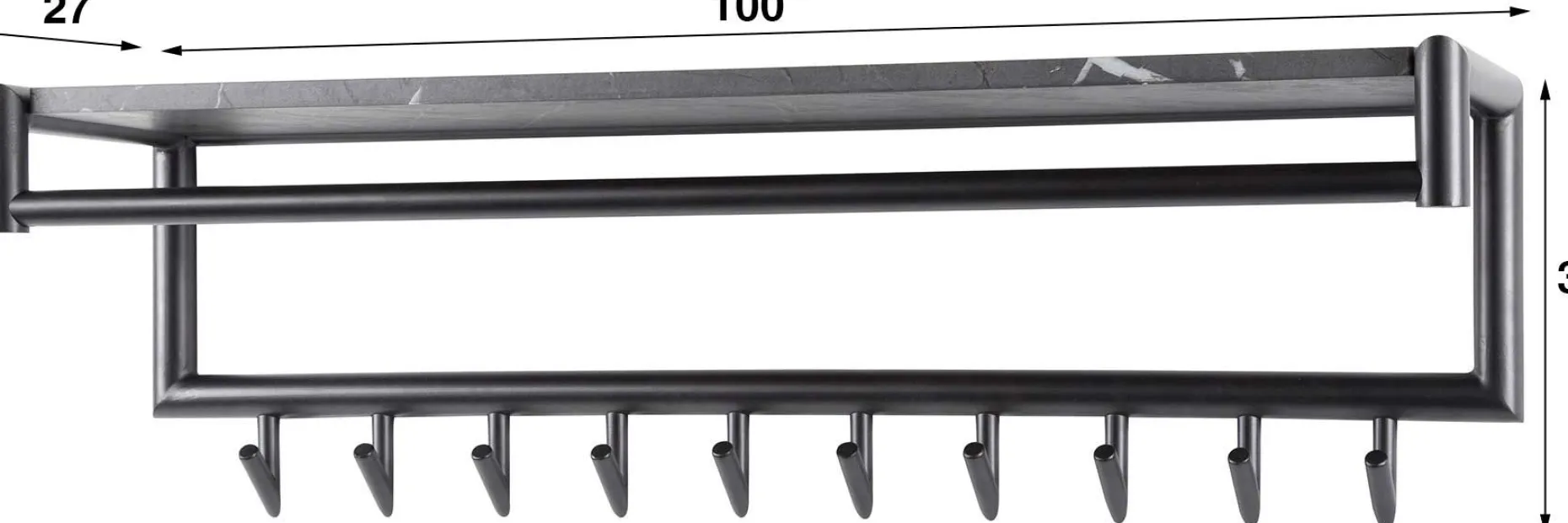 Zeitgenössische Garderobe mit 10 Haken und Hutablage