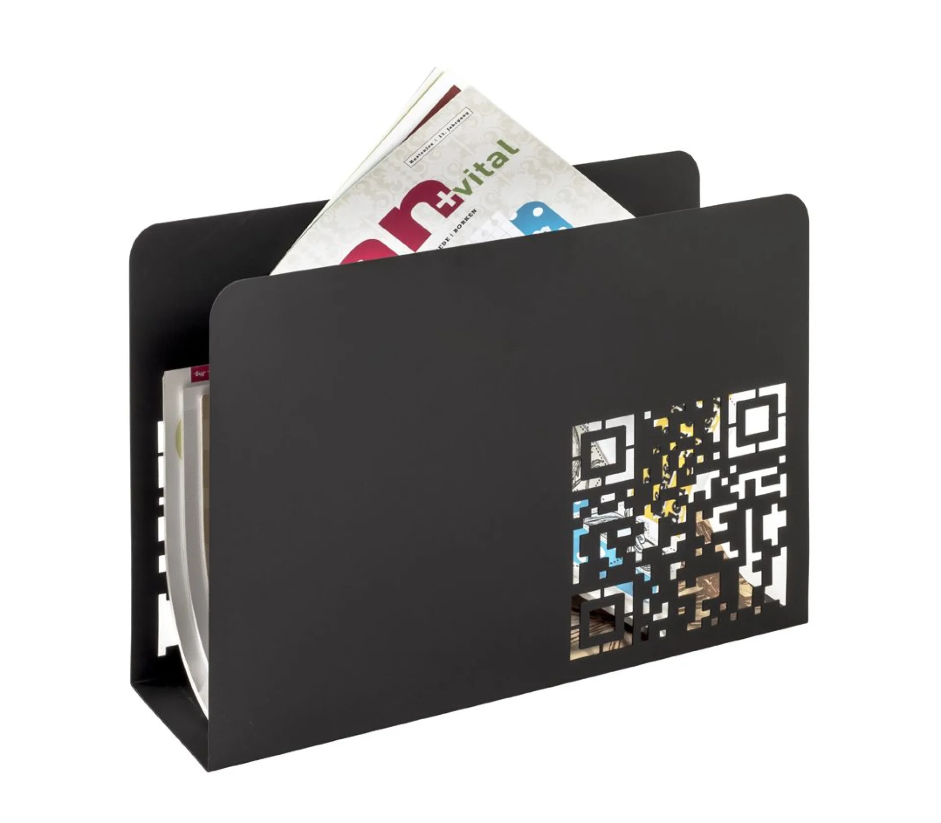 Haku Zeitschriftenständer | 35 x 10 x 26 cm | , QR-Code-Design