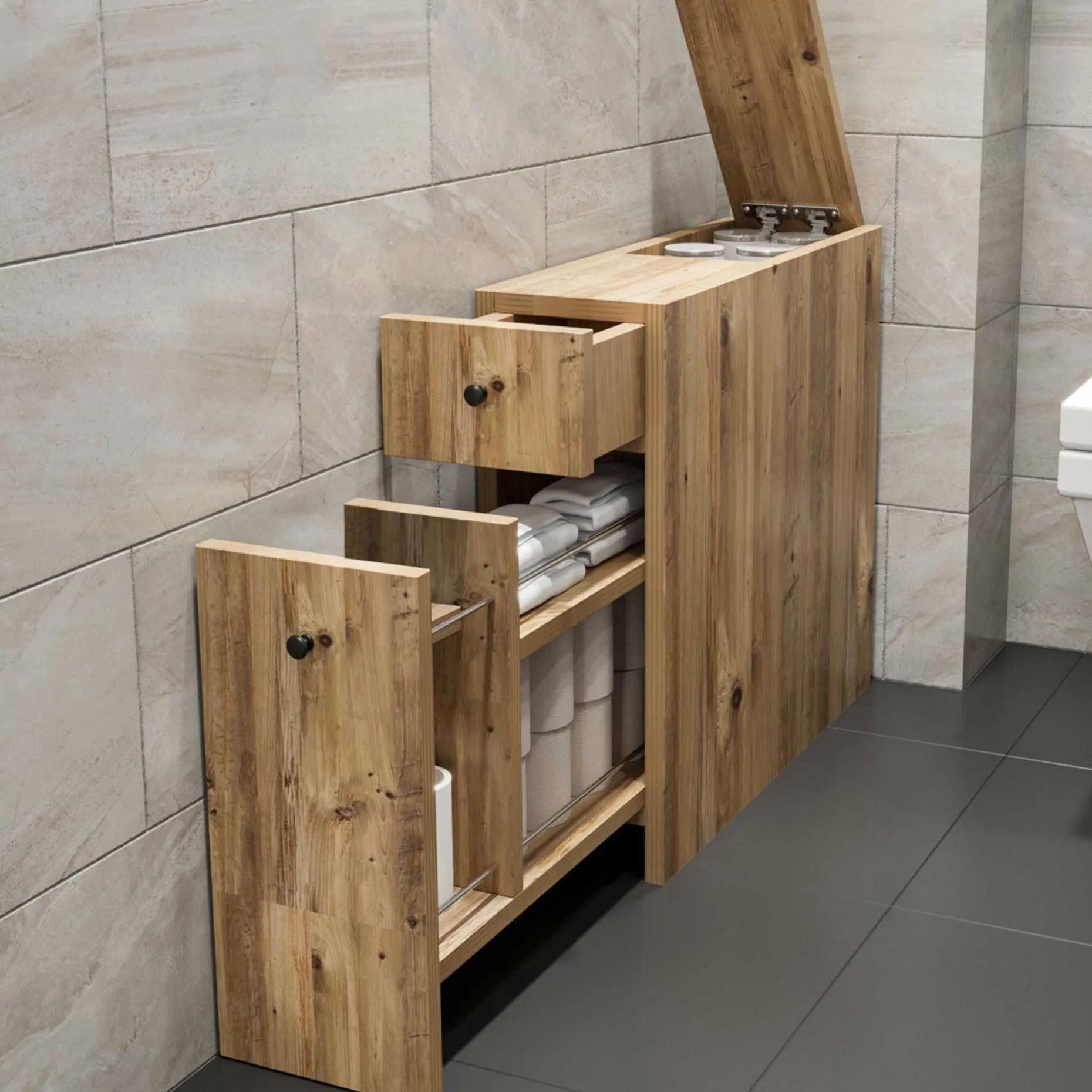 Zweite Chance Calencia Badezimmerschrank | 100 % MELAMIN | Eiche