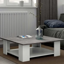 Symbiosis Zweite Chance Couchtisch Quadratisch 67x67 - Weiß/Beton