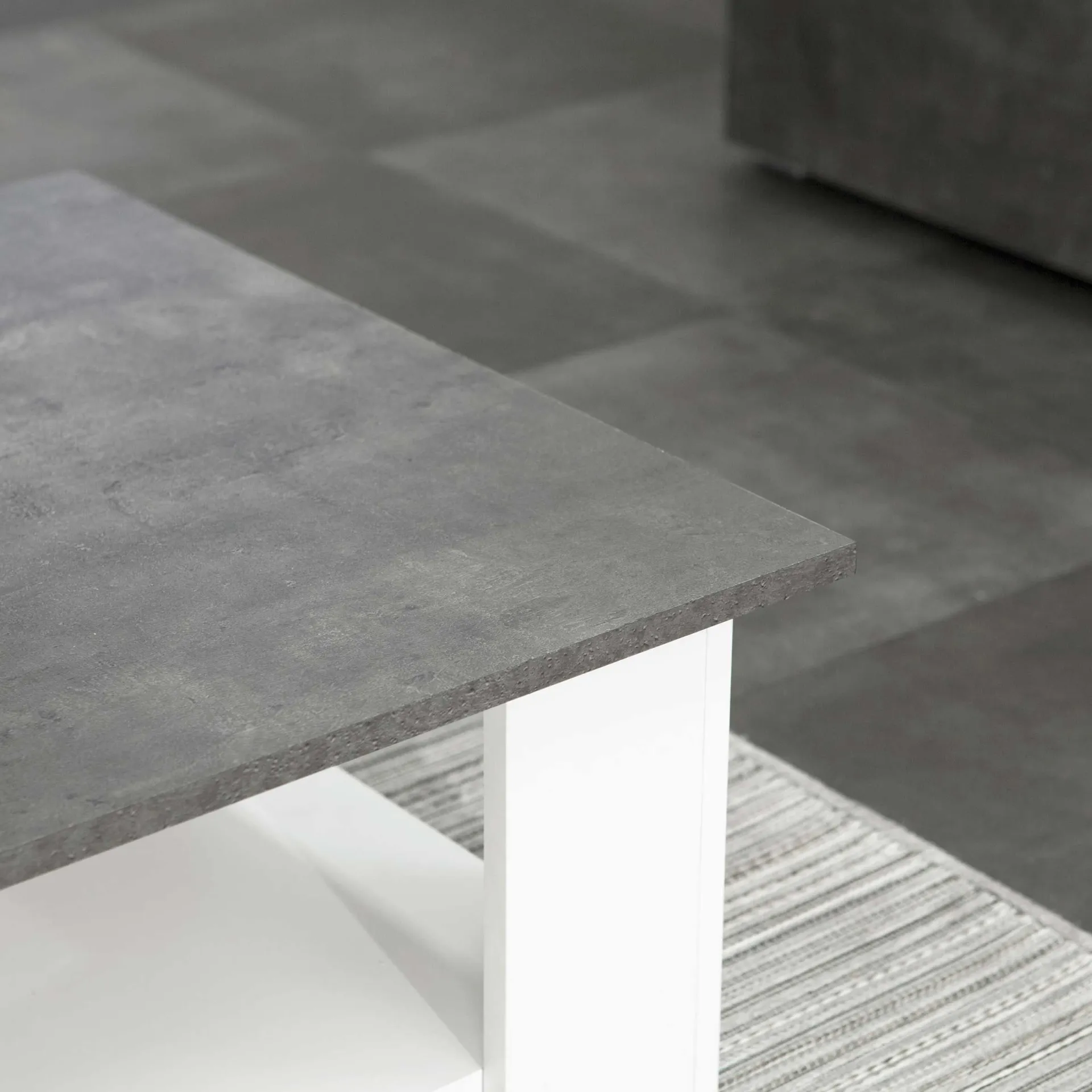 Symbiosis Zweite Chance Couchtisch Quadratisch 67x67 - Weiß/Beton