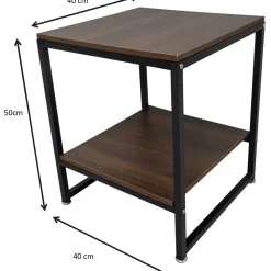 Emob Exclusive Zweite Chance Nik Beistelltisch - 40x40x50cm - schwarz/Walnuss