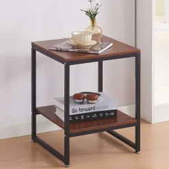 Emob Exclusive Zweite Chance Nik Beistelltisch - 40x40x50cm - schwarz/Walnuss