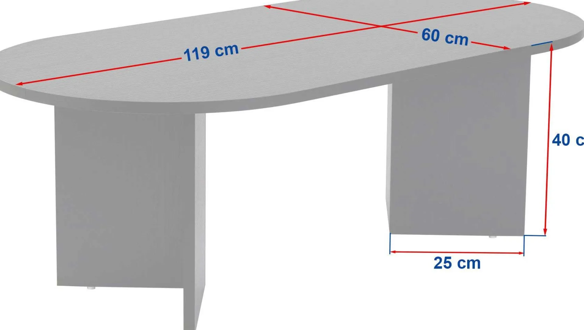 Emob Zweite Chance Ovaler Couchtisch Sable - 119x60x40cm - Nussbaum Dekor