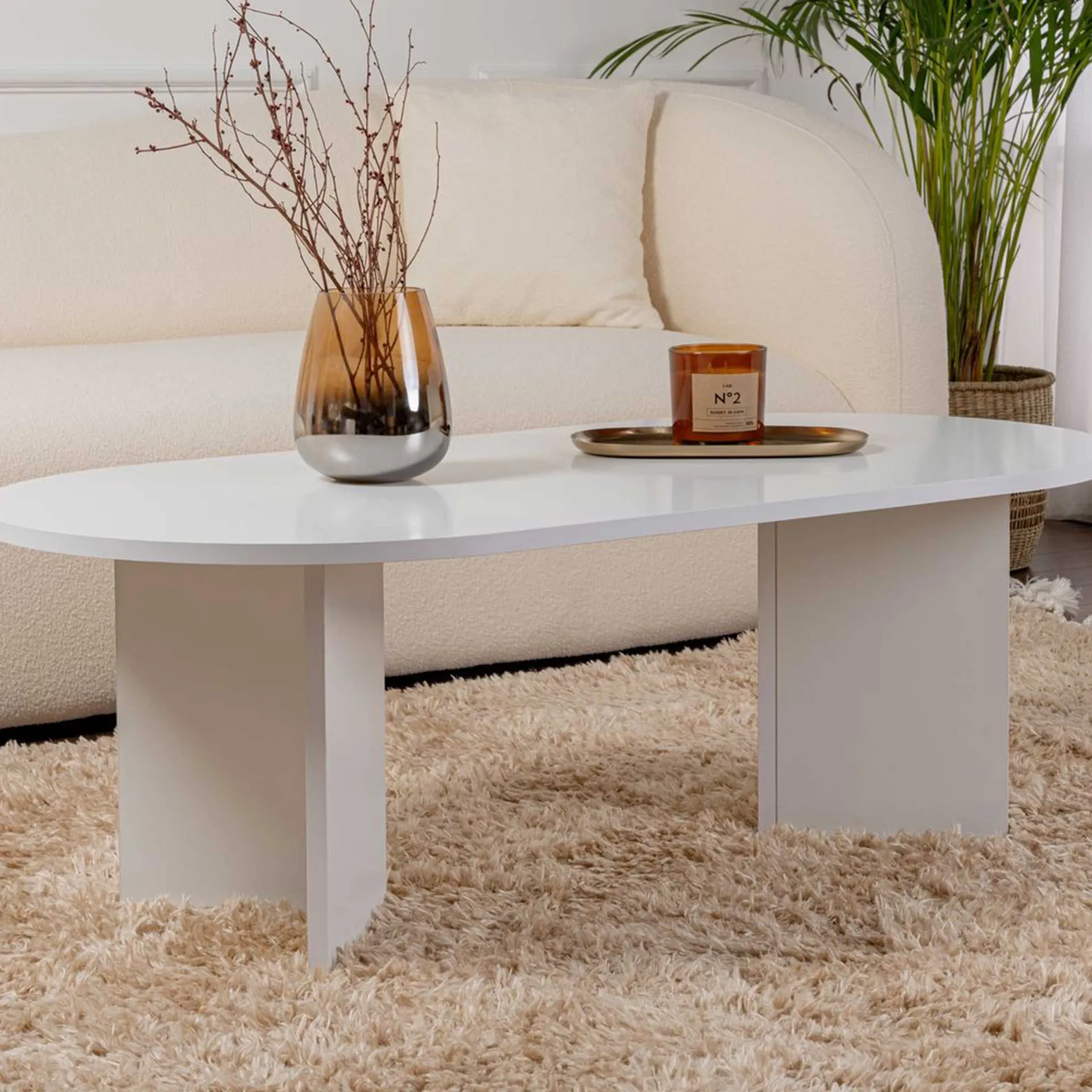 Emob Zweite Chance Ovaler Couchtisch Sable - 119x60x40cm -